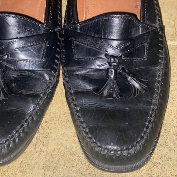 Allen Edmonds Rosario Black Leather Loafer shoes  w/ Tassles sz 10.5 B - Picture 6 of 12